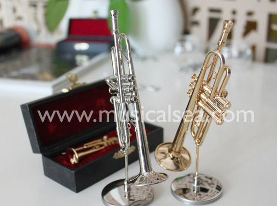 Miniature Golden Trumpet Musical Instrument